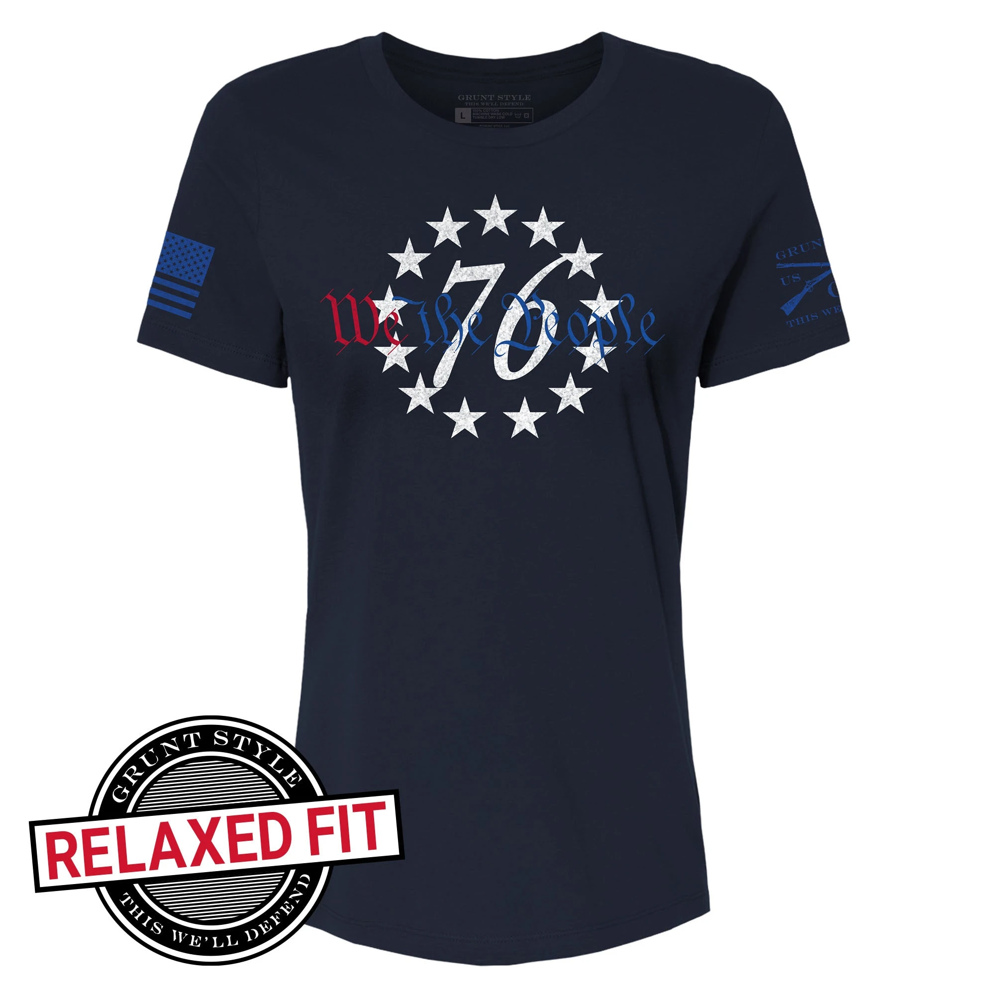 Women's 76 We The People Relaxed Fit T-Shirt - Navy 4 Women's 76 We The People Relaxed Fit T-Shirt - Navy - Image 2