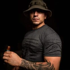 Ammo Flag T-Shirt - Heather Black -Grunt Style Sales GS565 AmmoFlag 01