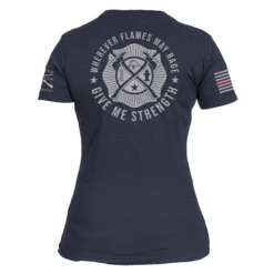Women's Wherever Flames May Rage Slim Fit T-Shirt - Midnight Navy -Grunt Style Sales GS5717 Women sWhereverFlamesMayRageSlimFitTee MidnightNavy WEB READY Back