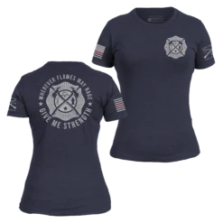 Women's Wherever Flames May Rage Slim Fit T-Shirt - Midnight Navy -Grunt Style Sales GS5717 Women sWhereverFlamesMayRageSlimFitTee MidnightNavy WEB READY Both