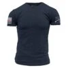 Red Line Flag Basic T-Shirt - Midnight Navy -Grunt Style Sales GS5718 Men sRedLineFlagBasicTee MidnightNavy WEB READY front
