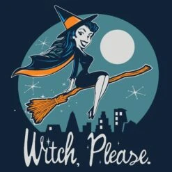 Women's Witch, Please Slim Fit T-Shirt - Midnight Navy -Grunt Style Sales GS5731 Women sWitch PleaseSlimFitTee MidnightNavyFRONTART