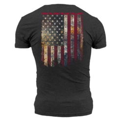 Red Blood Blue Collar™ T-Shirt - Charcoal -Grunt Style Sales GS5758 Men sRedBloodBlueCollarTee Charcoal WEB READYBack