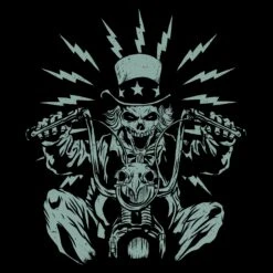 Uncle Sam Freedom Rider T-Shirt - Black -Grunt Style Sales GS5775 Men sUncleSamFreedomRiderTee Black 1