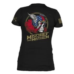 Women's Mischief And Mayhem V-Neck - Black -Grunt Style Sales GS5778 Women sMischiefandMayhemV Neck Black WEB READY 2023bk