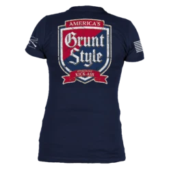 Women's Kick Ass Brewing V-Neck - Midnight Navy 23 Women's Kick Ass Brewing V-Neck - Midnight Navy -Grunt Style Sales GS5779 Women sKickAssBrewingV Neck MidnightNavyWEB READY Back