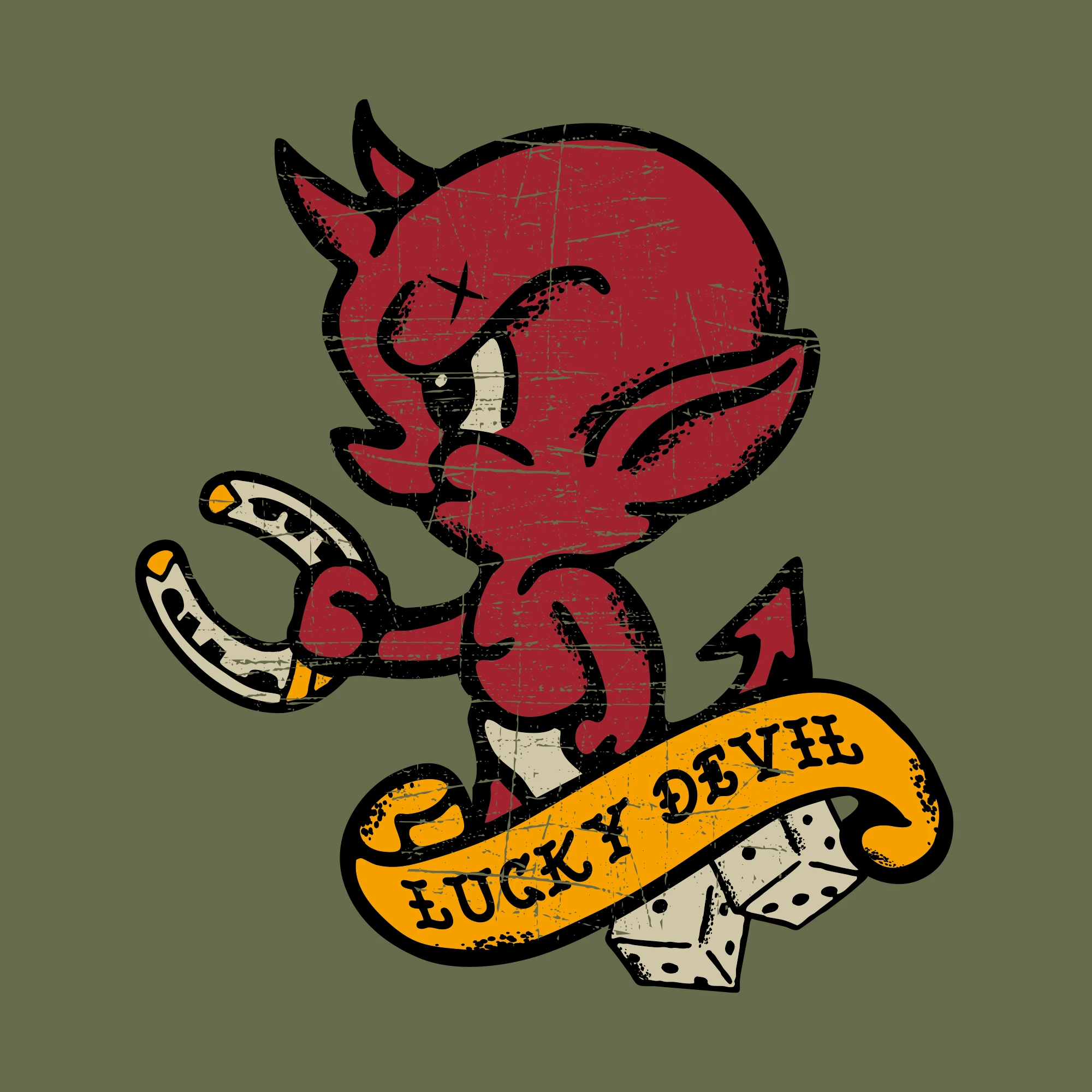 Lucky Devil T-Shirt - Military Green 8 Lucky Devil T-Shirt - Military Green - Image 6