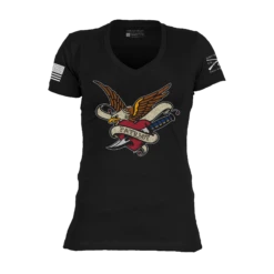 Women's Patriot Ink V-Neck - Black -Grunt Style Sales GS5794 TraditionalPatriotWomen sV Neck Black WEB READY 2023 1