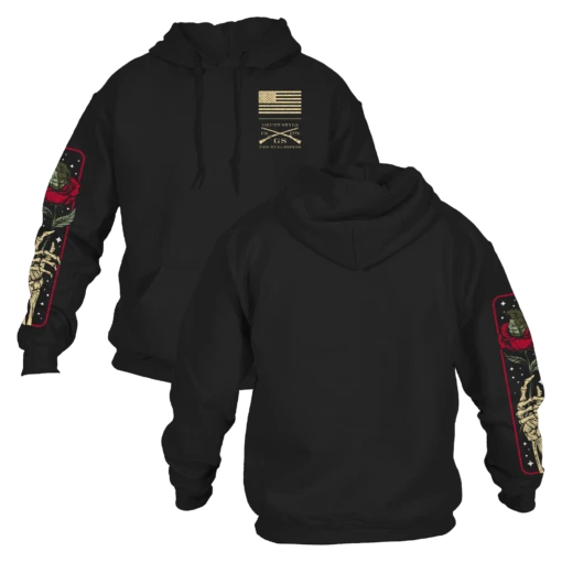 Death Rose Hoodie - Black 6 Death Rose Hoodie - Black -Grunt Style Sales GS5798 Men sDeathRoseHoodie Black STACK