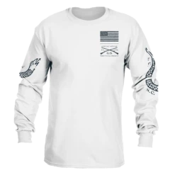 Join Or Die Long Sleeve - White -Grunt Style Sales GS5803 Men sJoinorDieLongSleeve White FRONT WEB READY