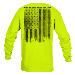 Red Blood Blue Collar™ Long Sleeve - Safety Green -Grunt Style Sales GS5804 Men sRedBloodBlueCollar LongSleeve SafetyGreen
