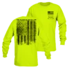 Red Blood Blue Collar™ Long Sleeve - Safety Green -Grunt Style Sales GS5804 RedBloodBlueCollarMen sLongSleeve SafetyGreen WEB READYBoth
