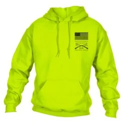 Red Blood Blue Collar™Hoodie - Safety Green -Grunt Style Sales GS5805 Men sRedBloodBlueCollar Hoodie SafetyGreen 2
