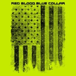 Red Blood Blue Collar™Hoodie - Safety Green -Grunt Style Sales GS5805 Men sRedBloodBlueCollar Hoodie SafetyGreen 3