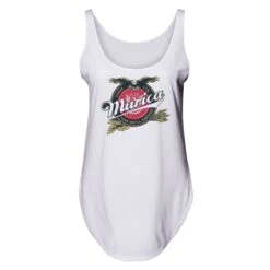 Women's Murica Brewing Flowy Tank - White 9 Women's Murica Brewing Flowy Tank - White -Grunt Style Sales GS5810 MuricaSince1776Women sFlowyTank White WEB READY front