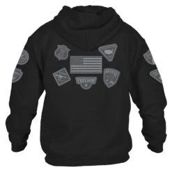 Patriot Patch Hoodie - Black -Grunt Style Sales GS5819 PatriotPatchMen sHoodie Black WEB READY Back
