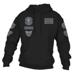 Patriot Patch Hoodie - Black -Grunt Style Sales GS5819 PatriotPatchMen sHoodie Black WEB READY Front
