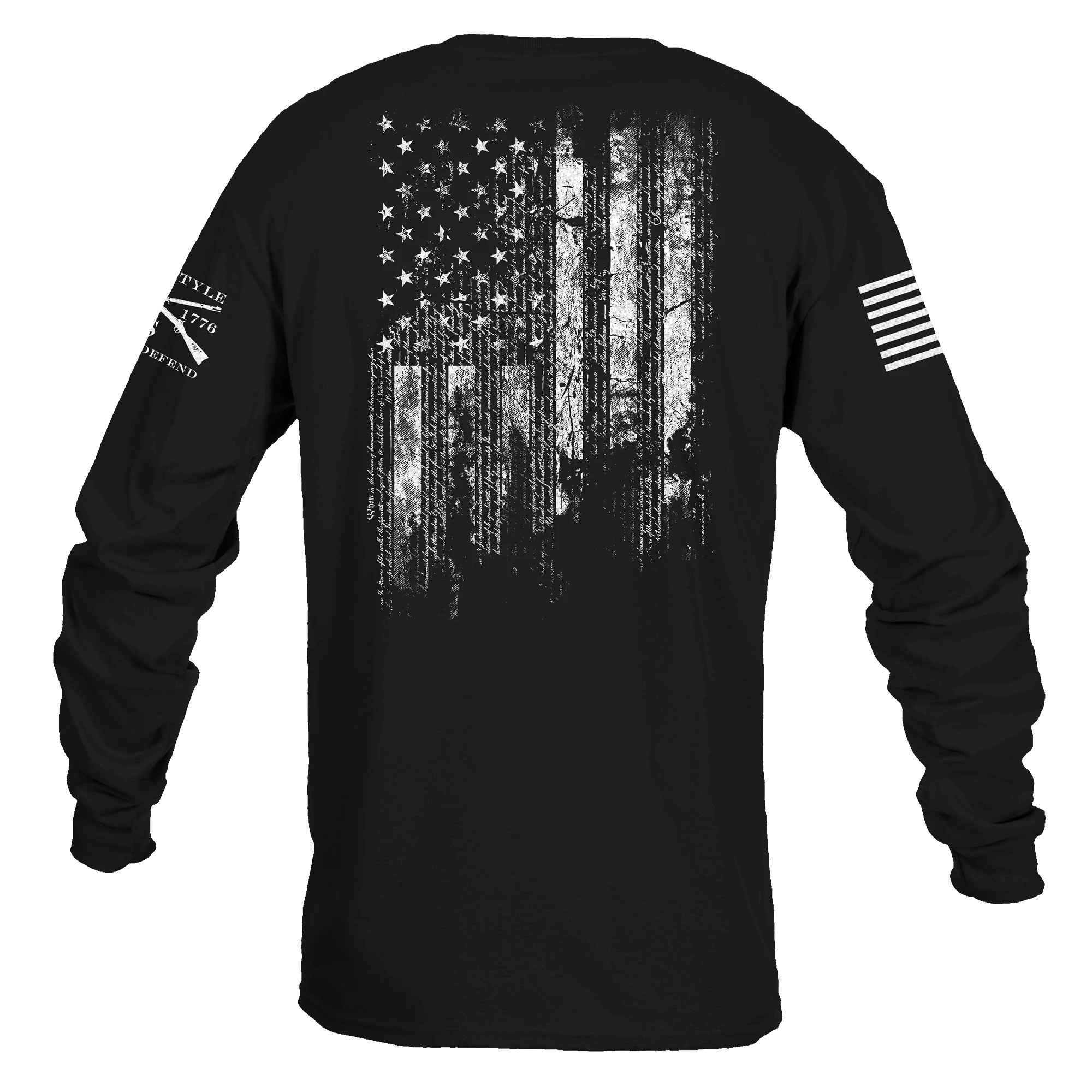 1776 Flag Long Sleeve - Black 8 1776 Flag Long Sleeve - Black - Image 7