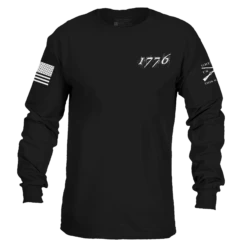 1776 Flag Long Sleeve - Black 17 1776 Flag Long Sleeve - Black -Grunt Style Sales GS5833 Men s1776FlagLongSleeve Black WEB READY Front