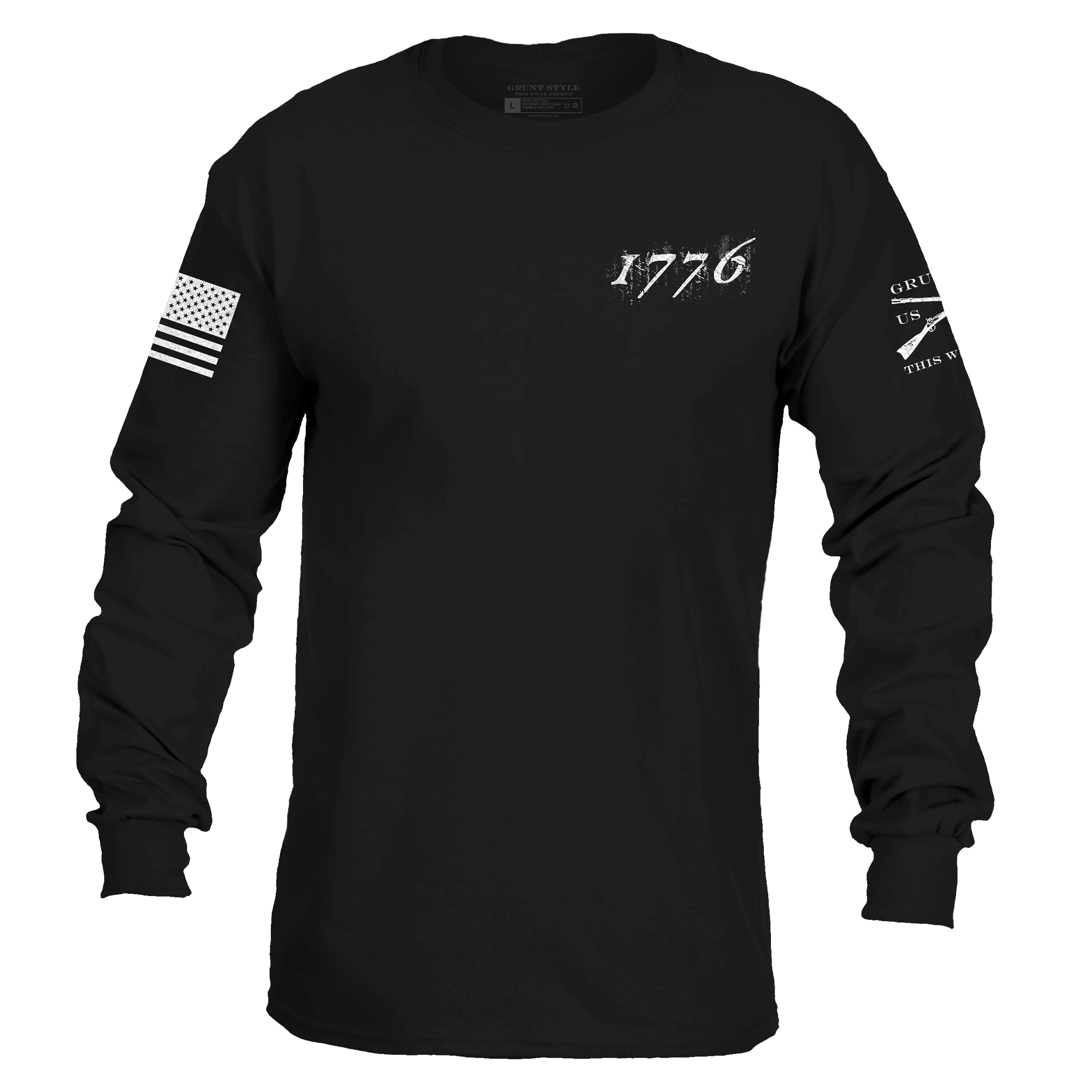 1776 Flag Long Sleeve - Black 9 1776 Flag Long Sleeve - Black - Image 8