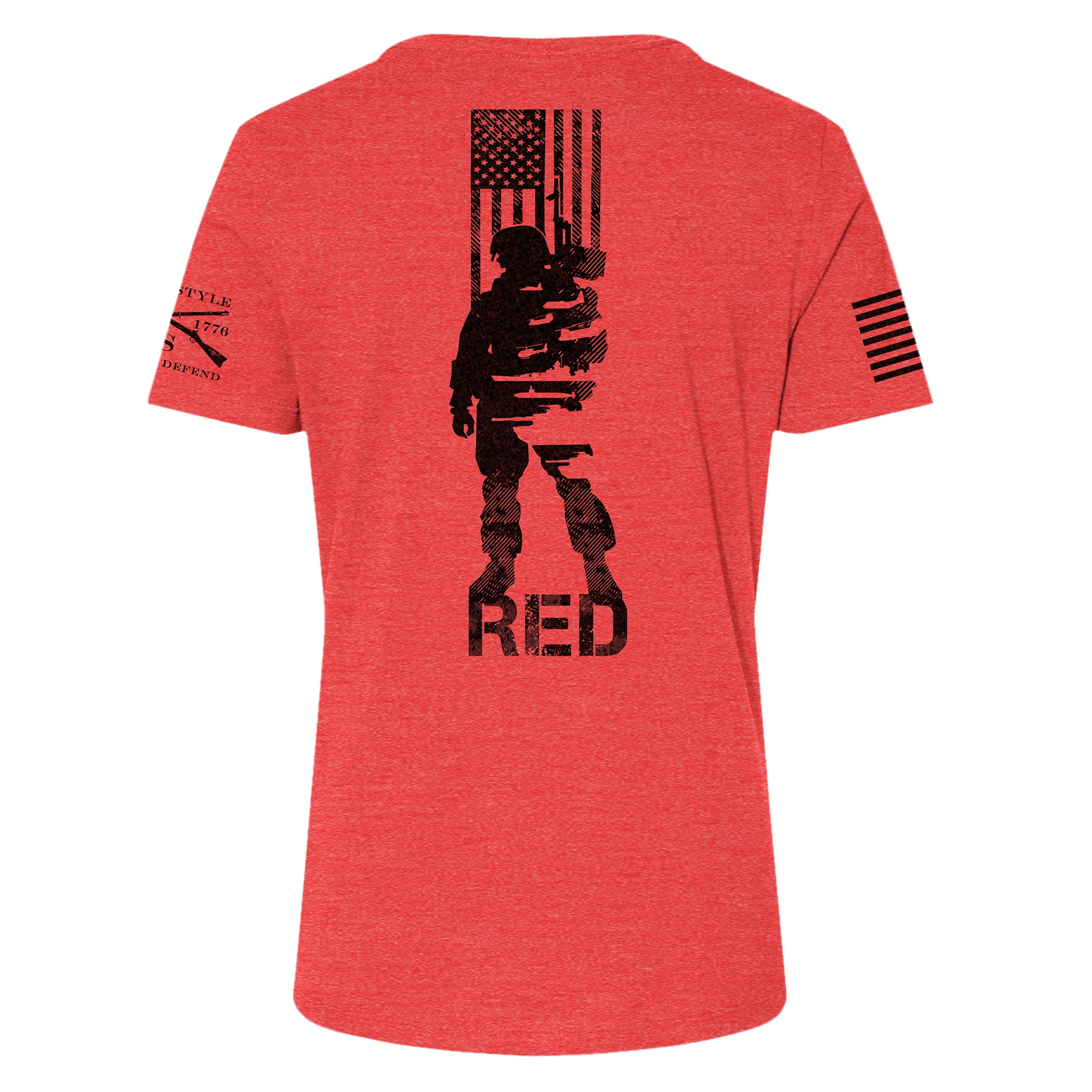 Women's R.E.D. All Forces Relaxed Fit Tee - Red 8 Women's R.E.D. All Forces Relaxed Fit Tee - Red - Image 6