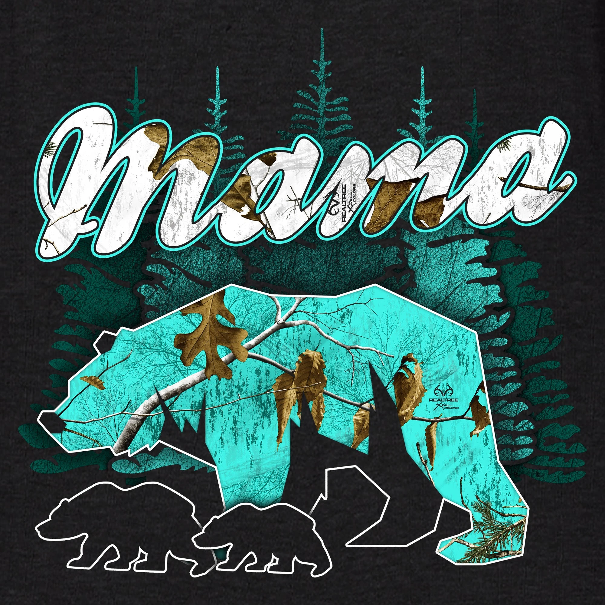 Women's Realtree Xtra® Sea Glass Mama Bear Tank - Black 4 Women's Realtree Xtra® Sea Glass Mama Bear Tank - Black - Image 2