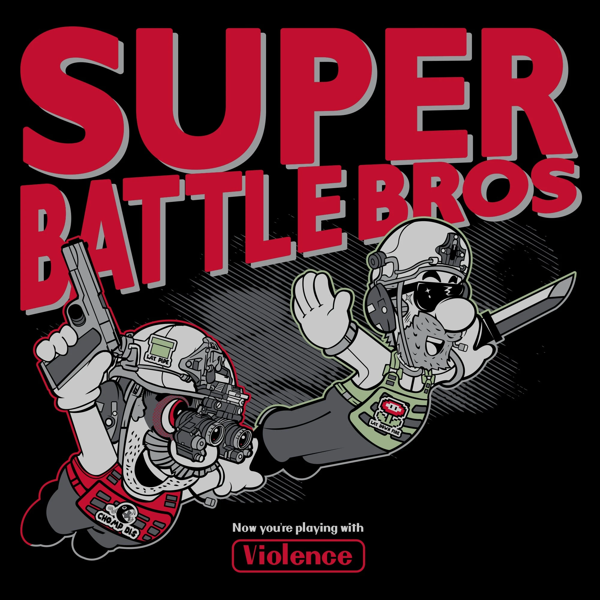 Super Battle Bros T-Shirt - Black 6 Super Battle Bros T-Shirt - Black - Image 4