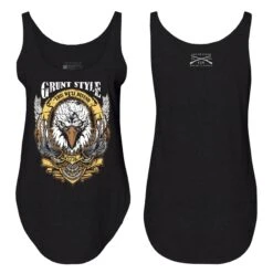 Women's Easy Rider Flowy Tank - Black -Grunt Style Sales GS5960 Women sEasyRiderFlowyTank BlackFRONTBACK