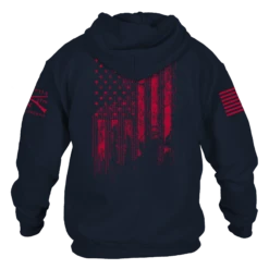 1776 Flag Hoodie - Navy -Grunt Style Sales GS6026 Men s1776FlagHoodie Navy WEB READY Back