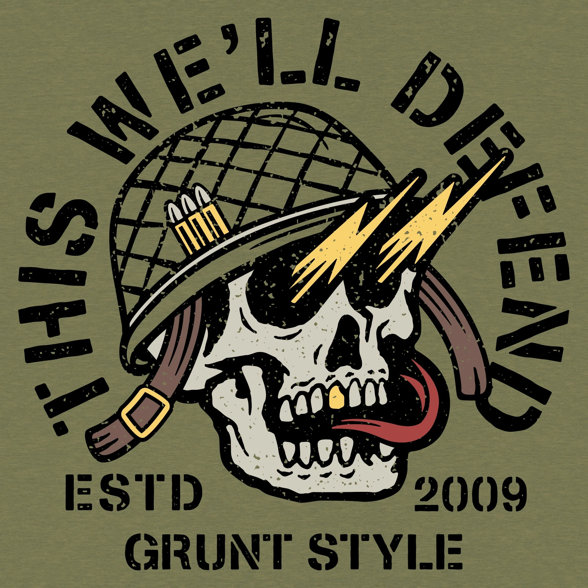 Death Skull T-Shirt - Military Green 6 Death Skull T-Shirt - Military Green - Image 4