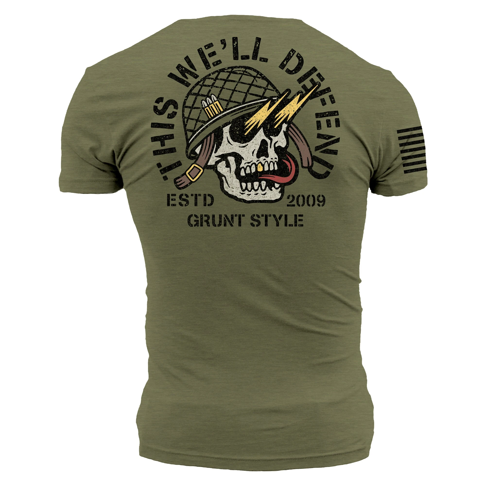 Death Skull T-Shirt - Military Green 4 Death Skull T-Shirt - Military Green - Image 2
