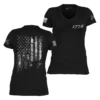 Women's 1776 Flag V-Neck - Black