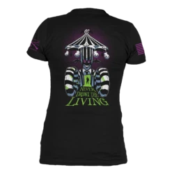 Women's Never Trust The Living V-Neck - Black -Grunt Style Sales GS6219 Women sNeverTrustTheLivingV Neck Black WEB READY 2022bk