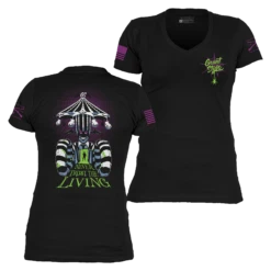 Women's Never Trust The Living V-Neck - Black -Grunt Style Sales GS6219 Women sNeverTrustTheLivingV Neck Black WEB READY 2022frtbk