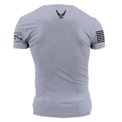 USAF - Est. 1947 T-Shirt - Heather Grey -Grunt Style Sales GSAF0005 USAF Est.1947 HeatherGrey STANDARD WEB READYBACK