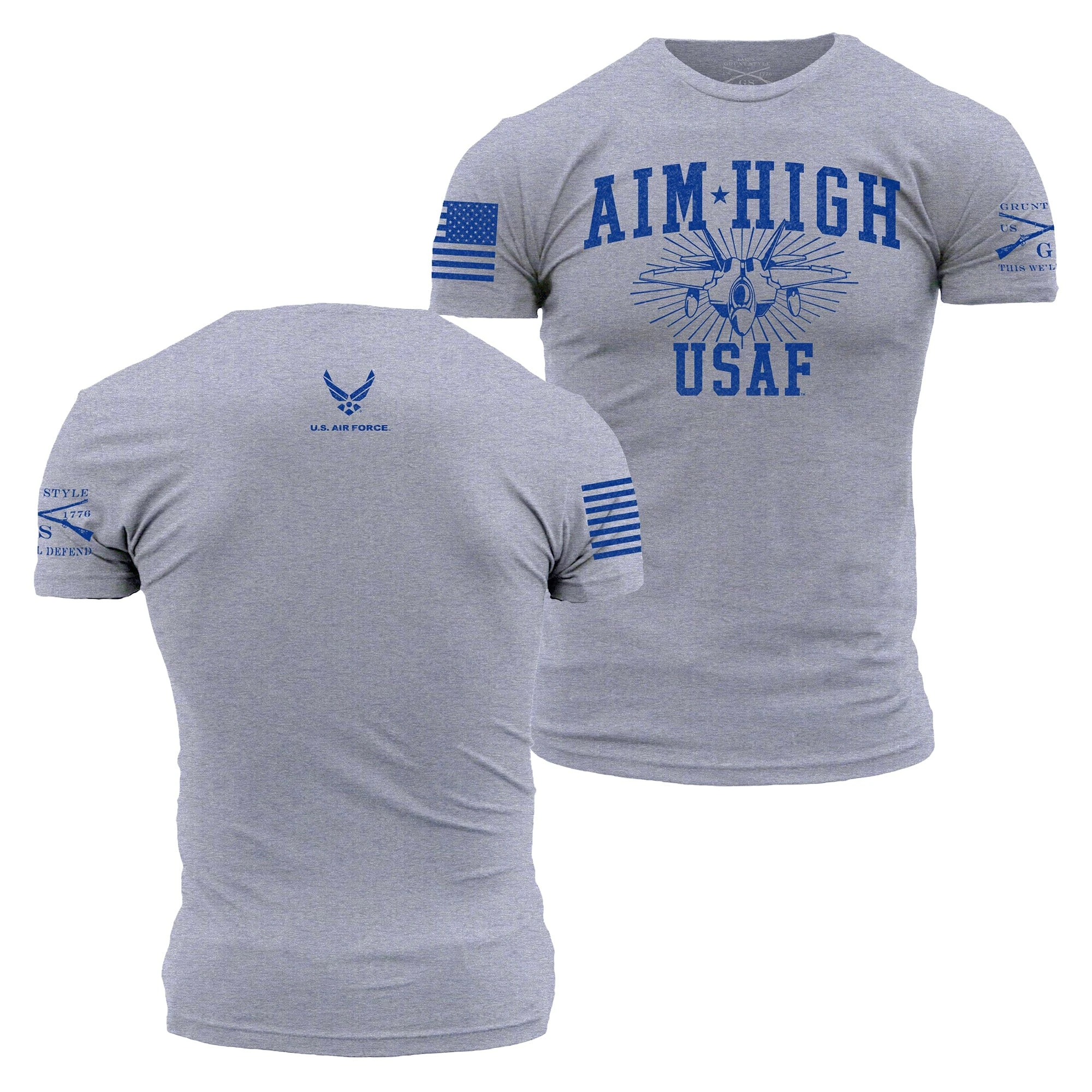 USAF - Aim High U.S.A.F. T-Shirt - Athletic Heather 3 USAF - Aim High U.S.A.F. T-Shirt - Athletic Heather