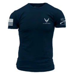 USAF - Finger-Four Formation T-Shirt - Midnight Navy -Grunt Style Sales GSAF0020 USAF Finger FourFormation FRONT