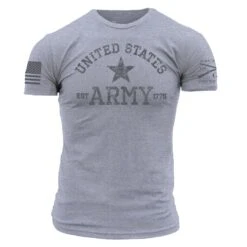 Army Est. 1775 T-Shirt - Heather Gray -Grunt Style Sales GSAR0041 Men sArmyEst1775T Shirt HeatherGray Front