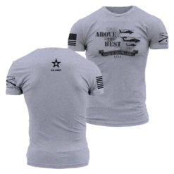 Army Above The Best T-Shirt - Heather Gray -Grunt Style Sales GSAR0047 Men sArmyAboveTheBestT Shirt HeatherGray WEB READY Both