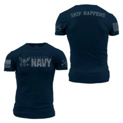 USN - Ship Happens 2.0 T-Shirt - Navy