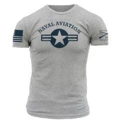 USN - Naval Aviation T-Shirt - Athletic Grey -Grunt Style Sales GSNV0058 USN NavalAviation STANDARD WEB READY FRONT min