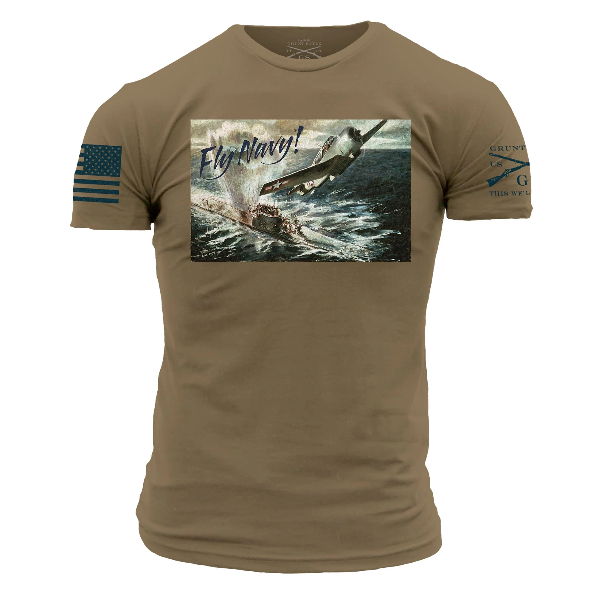 USN - Fly Navy T-Shirt - Tan 9 USN - Fly Navy T-Shirt - Tan - Image 7