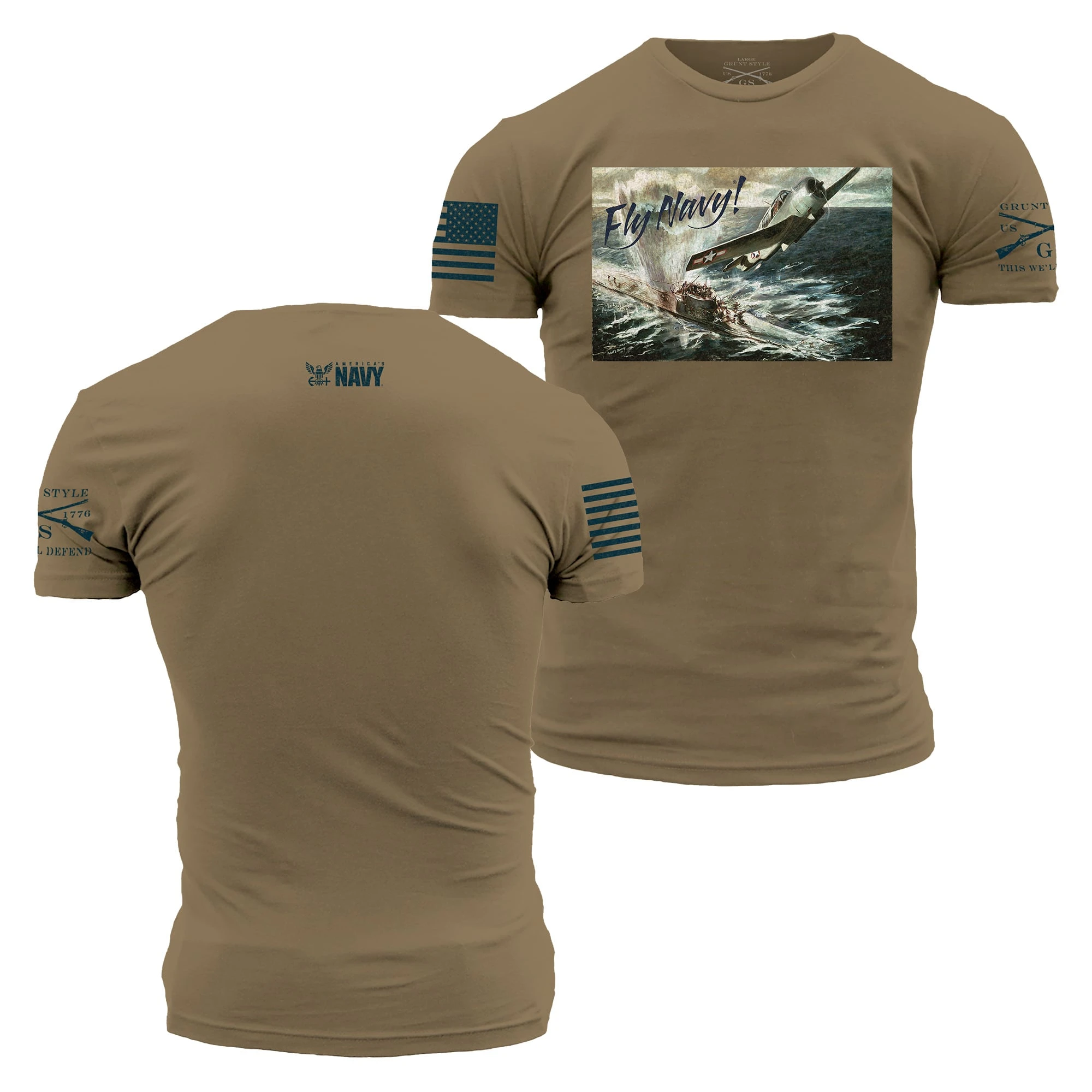 USN - Fly Navy T-Shirt - Tan 3 USN - Fly Navy T-Shirt - Tan