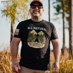 All Natural T-Shirt - Black 10 All Natural T-Shirt - Black -Grunt Style Sales Model Info Poster 2000x2000 2 GS5763All Natural Black