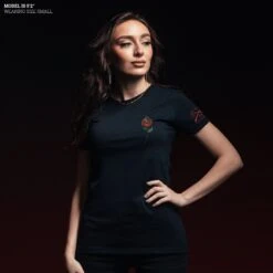 Women's Death Rose T-Shirt - Black -Grunt Style Sales Model Info Poster 2000x2000 GS5470 Women sDeathRose