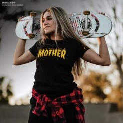Women's Thrasher Mom Slim Fit T-Shirt - Black -Grunt Style Sales Model Info Poster 2000x2000 GS5564 ThrasherMomWomen sSlimFitTee Black