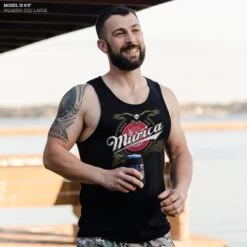 Men's Murica Brewing Tank - Black -Grunt Style Sales Model Info Poster 2000x2000 GS5811MuricaSince1776men sTank Blank