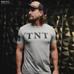 TNT T-Shirt - Dark Heather Gray -Grunt Style Sales Model Info Poster 2000x2000 GS5909 Men sTNTTee DarkHeatherGray 3