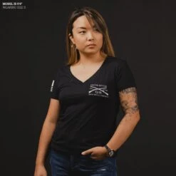 Women's Easy Rider V-Neck - Black -Grunt Style Sales Model Info Poster 2000x2000 GS5959EasyRiderV Neck Black