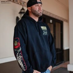 Death Rose Hoodie - Black 10 Death Rose Hoodie - Black -Grunt Style Sales Model Info Poster 2000x2000 GS5798DeathRoseHoodie Black